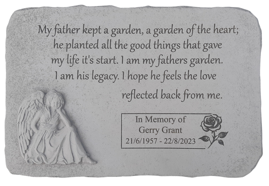 Personalised Engraved Stone My Father Kept a Garden-Angel Plaque