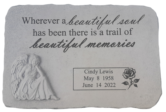 Personalised Engraved Memorial Plaque -"Wherever a beautiful " Remembrance Memorial UK & Ireland