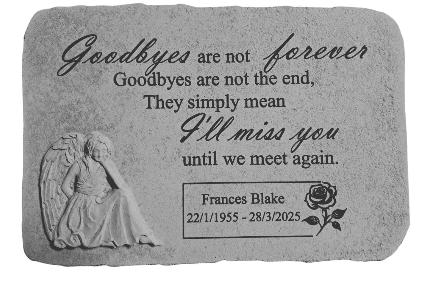 Personalised Engraved Memorial Plaque -"Goodbyes are not " Remembrance Memorial UK & Ireland