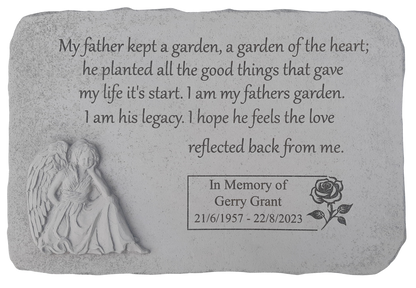 Personalised Engraved Stone My Father Kept a Garden-Angel Plaque