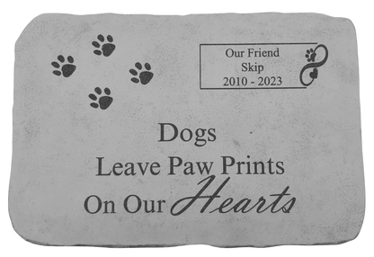 Personalised engraved Plaque remembrance" Dogs Leave Paw Prints" UK & Ireland