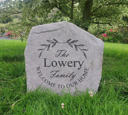 Family Name stone Welcome