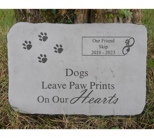 Personalised engraved Plaque remembrance" Dogs Leave Paw Prints" UK & Ireland