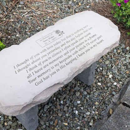 Personalised Engraved Memorial Bench -"I thought of you " Remembrance Memorial UK & Ireland