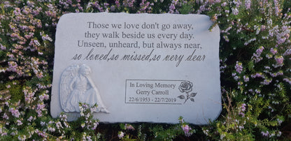 Personalised Engraved Memorial Plaque - Angel Plaque -"Those we love " Remembrance Memorial UK & Ireland